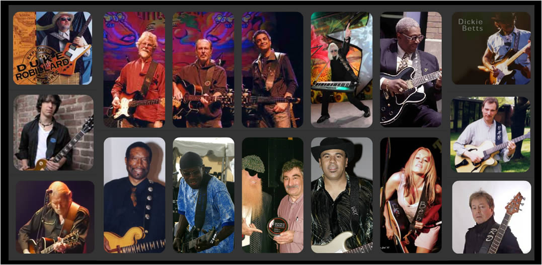 Here we can see an assortment of great artists who have chosen Double Treble to create the guitar strap of their dreams.